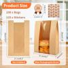 100 Pcs Bread Bags for Homemade Bread, ROOKEA Sourdough Paper Bags with Window 13.7x8.2x3.5in Large Kraft Bakery Paper Packaging with Sealing Stickers for Storage Cookie Food Snack Breakfast view 2