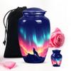 Aurora Wolf Large Urns for Human Ashes Adult Female & Male - Small Funeral Cremation Urns for Human Ashes - Combo 1 Large 1 Keepsake view 1
