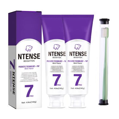 7pro Intense Whitening Toothpaste, Deep Cleaning Care Whitening Toothpastes with 7 Probiotics for Oral Health & Fresh Breath (2PCS)