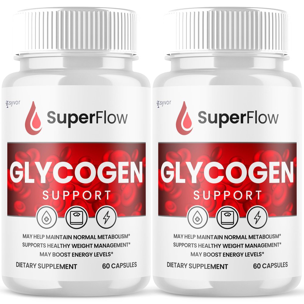 (2 Pack) Super Flow Glycogen Support, Official SuperFlow Advanced Formula Glyco Optimizer Capsules, All Natural Super Flow Pills, Daily Wellness Supplement to Support Healthy Balance (120 Capsules)