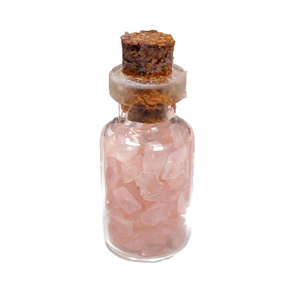 Rose Quartz Crystal Chips Gemstone Bottles Mini Crystals for Spell Jars, Healing Crystals for Vintage Box, Healing Stones Set Witch Gifts Witchcraft Supplies