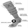6 Pairs of Diabetic Over The Calf - Knee High Cotton Socks (Gray - 6 Pairs, Fit Men's Shoe Size 10-12) view 2