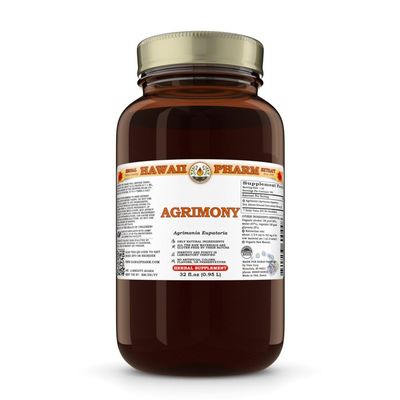 Agrimony (Agrimonia Eupatoria) Dry Above-Ground Parts Tincture, Made in Hawaii, Raw Materials, All Natural, Vegan, Pure Liquid Extract - 32 fl.oz