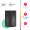 1000 Pcs - 3.6 Inch x 5 Inch PCR Smell Proof Mylar Bags Tamper Evident - 1/8th Ounce (3.5 Grams) (Matte Black With Window (No Tear Notch)) view 2