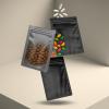1000 Pcs - 3.6 Inch x 5 Inch PCR Smell Proof Mylar Bags Tamper Evident - 1/8th Ounce (3.5 Grams) (Matte Black With Window (No Tear Notch)) view 4