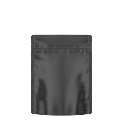 1000 Pcs - 4 Inch x 6.5 Inch PCR Smell Proof Mylar Bags Tamper Evident - 1/4th Ounce (7 Grams) (Matte Black With Window (With Tear Notch))