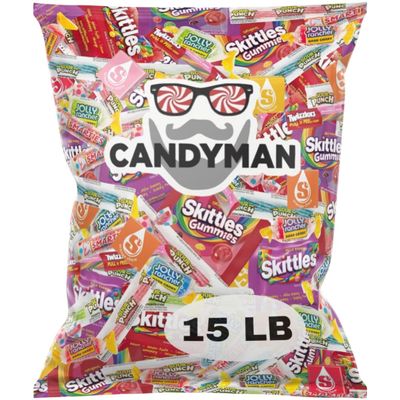 CANDYMAN 4lb Candy Variety Pack Bulk Individually Wrapped, Pinata Stuffers Party Favors for Birthday Goodie Bags, Assorted Candies, July 4th