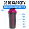 VELOMIX -2 Pack- 28 oz Protein Shaker Bottles for Protein Mixes - 2x Wire Whisk | Leak Proof Shaker Cups for Protein Shakes and Pre Workout | Protein Shaker Bottle Pack (B2) Black/Pink view 4