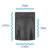 1000 Pcs - 3.6 Inch x 5 Inch PCR Smell Proof Mylar Bags Tamper Evident - 1/8th Ounce (3.5 Grams) (Matte Black (No Tear Notch)) view 3