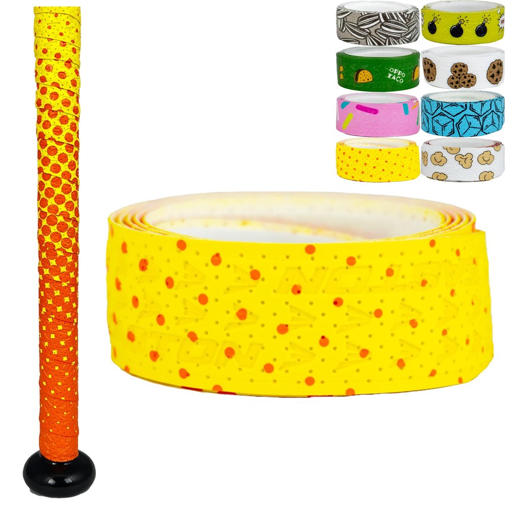 Easton | 1.80mm Flow Tack Bat Grip | Baseball / Softball | Orange & Yellow Pixel