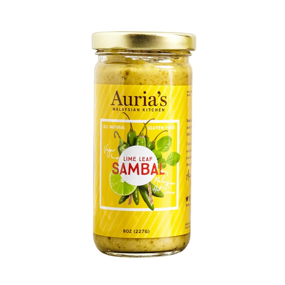 Aurias Malaysian Kitchen Sambal 8oz - Authentic Southeast Asian Chili Paste, Small Batch, Handmade in NYC
