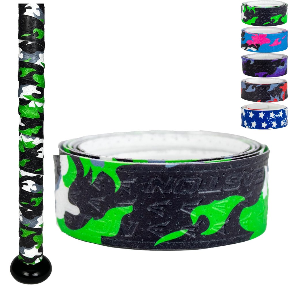 Easton | 1.10mm Flow Tack Bat Grip | Baseball / Softball | Green & Black Camo