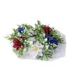 Alipher Artificial Flower Wreath Blue White Patriotic Candle Ring Creative Floral Candle Holders Independence Day Table Centerpieces for Home Decoration 2PCS view 2