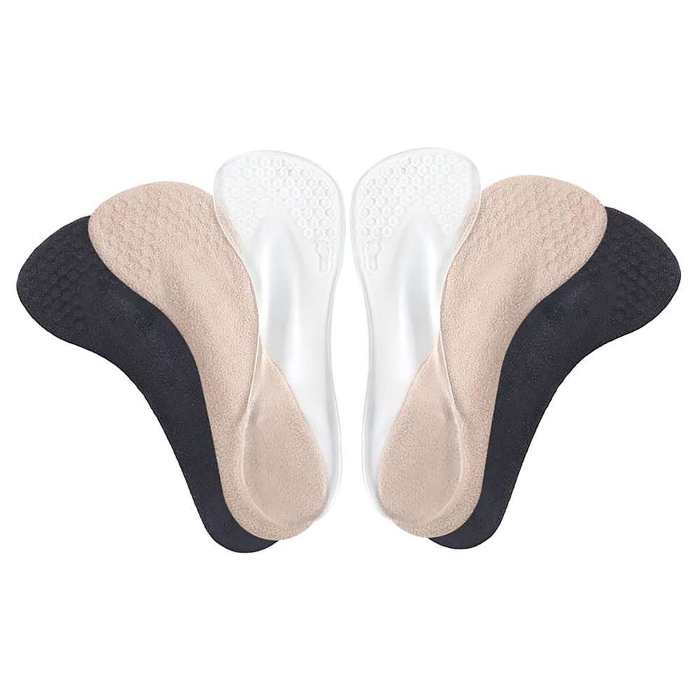 PartyKindom 3pairs Women Shoe Insoles Arch Support Gel Inserts for Safety Shoes Slip-Resistant Foot Care