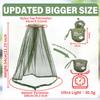 Benvo Mosquito Head Net Mesh One Piece Face Neck Fly Netting Cover from Bugs Gnats Noseeums Hat-Compatible Insect Shield for Fishing, Camping, Gardening (2pcs, Olive, Upgraded Big Net) view 2