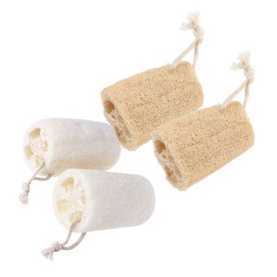 Ipetboom 4pcs Loofah Sponge Dish Scrub Brush Natural Loofah Sponges for Cleaning Kitchen Towels