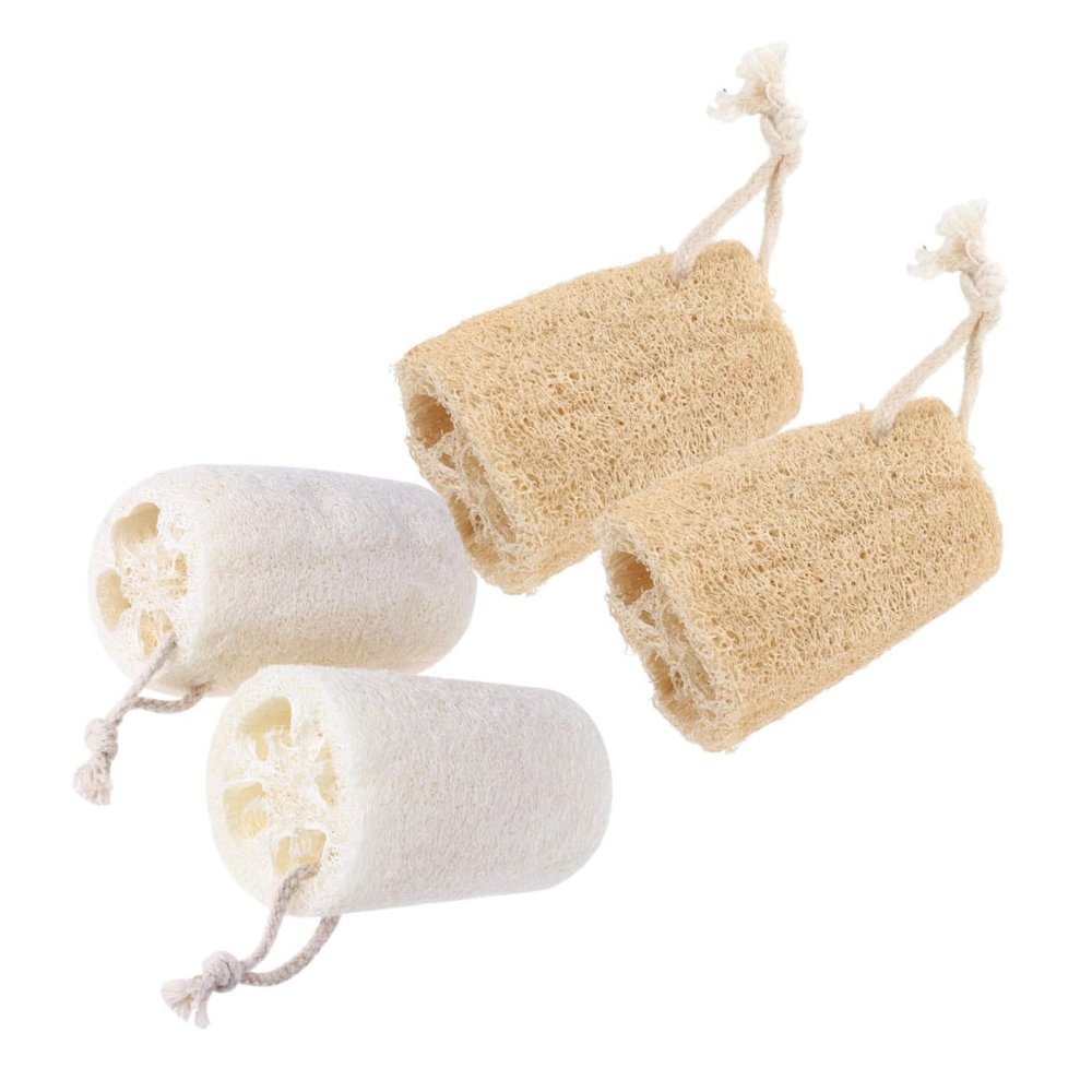 Ipetboom 4pcs Loofah Sponge Dish Scrub Brush Natural Loofah Sponges for Cleaning Kitchen Towels