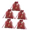 TOGEVAL 5pcs Drawstring Gift Bags Elegant Japanese Style Makeup Brush Storage Pouches Versatile Jewelry Candy Packaging for Parties and Special Occasions view 1
