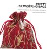 TOGEVAL 5pcs Drawstring Gift Bags Elegant Japanese Style Makeup Brush Storage Pouches Versatile Jewelry Candy Packaging for Parties and Special Occasions view 2