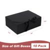 10 Pack Gift Boxes with Ribbon 10x7.5x3.5 Inch - Cardstock Wedding Favor Boxes for Bridesmaid Proposals, Birthday & Holiday Gift Packaging (Black) view 2