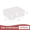 10 Pack Gift Boxes with Ribbon 10x7.5x3.5 Inch - Cardstock Wedding Favor Boxes for Bridesmaid Proposals, Birthday & Holiday Gift Packaging (White) view 2