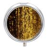 Gold Sequin Sparkle Medicine Pill Case, 3 Compartment Round Pill Box, Portable Decorative Medicine Organizer for Pocket Or Purse Vitamin Organize view 1