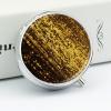 Gold Sequin Sparkle Medicine Pill Case, 3 Compartment Round Pill Box, Portable Decorative Medicine Organizer for Pocket Or Purse Vitamin Organize view 4