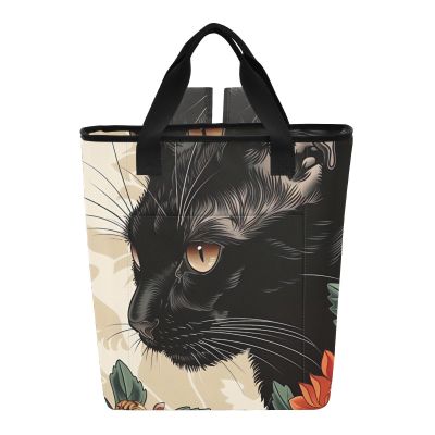 Bokkoy Rose Black Cat Insulated Cooler Bag with Ice PackLarge Capacity Waterproof Thermal Lunch BagReusable Cooler Bags for Picnic, Travel