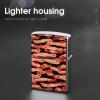 Bacon Pattern Lighter Case, Personalized Metal Lighter Sleeve, Double-Sided Lighters Cover for Standard Lighters, Stylish & Unique Idea view 4