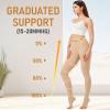 NURCOM 15-20 mmHg Compression Pantyhose for Women & Men, Open Toe Medical Compression Stockings, Waist High Opaque Compression Tights, Graduated Support for Edema, Varicose Veins, Swelling, Pregnant view 2