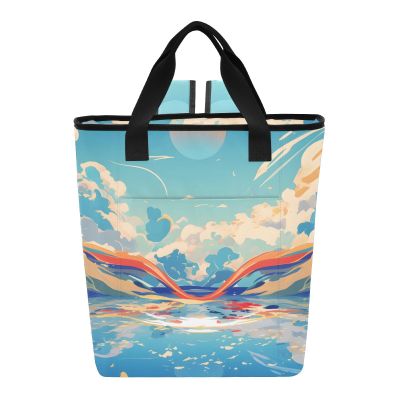 Bokkoy Clear Sea Insulated Cooler Bag with Ice PackLarge Capacity Waterproof Thermal Lunch BagReusable Cooler Bags for Picnic, Travel