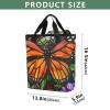 Bokkoy Big Orange Butterfly Insulated Cooler Bag with Ice PackLarge Capacity Waterproof Thermal Lunch BagReusable Cooler Bags for Picnic, Travel view 3