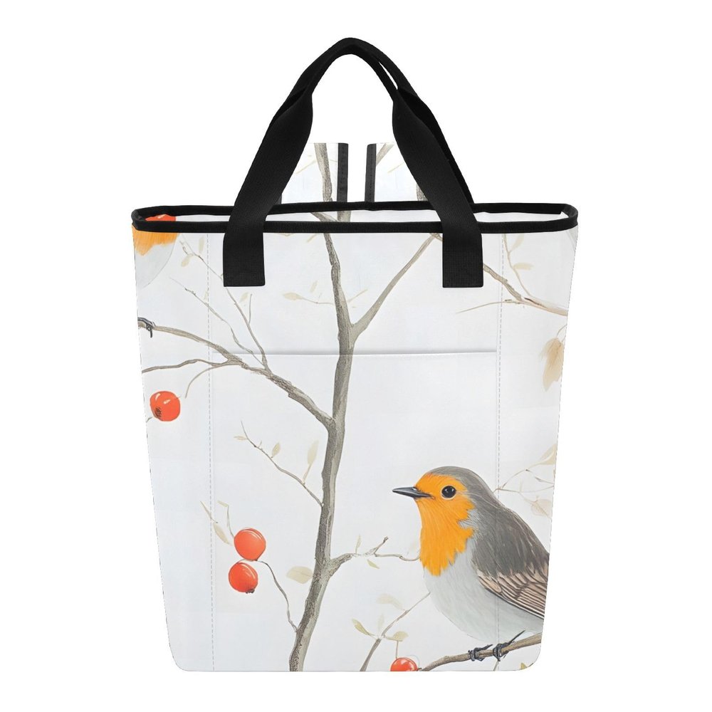 Bokkoy Birds Among Blooms Insulated Cooler Bag with Ice PackLarge Capacity Waterproof Thermal Lunch BagReusable Cooler Bags for Picnic, Travel