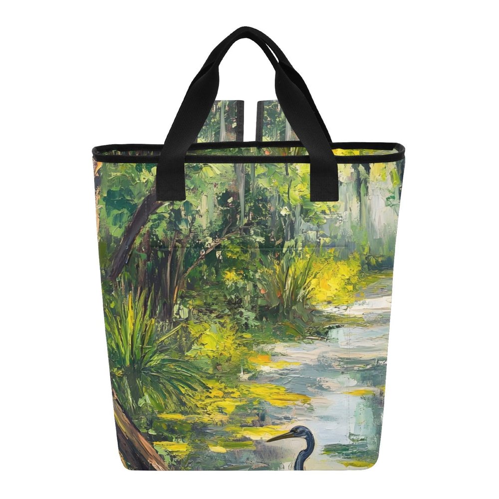 Bokkoy Heron in The Forest Insulated Cooler Bag with Ice PackLarge Capacity Waterproof Thermal Lunch BagReusable Cooler Bags for Picnic, Travel
