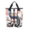Bokkoy Flowers and Peacock Insulated Cooler Bag with Ice PackLarge Capacity Waterproof Thermal Lunch BagReusable Cooler Bags for Picnic, Travel view 2