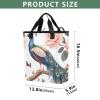 Bokkoy Flowers and Peacock Insulated Cooler Bag with Ice PackLarge Capacity Waterproof Thermal Lunch BagReusable Cooler Bags for Picnic, Travel view 3