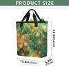 Bokkoy Golden Green Leaves Insulated Cooler Bag with Ice PackLarge Capacity Waterproof Thermal Lunch BagReusable Cooler Bags for Picnic, Travel view 3