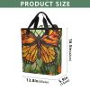 Bokkoy Orange Big Butterfly Insulated Cooler Bag with Ice PackLarge Capacity Waterproof Thermal Lunch BagReusable Cooler Bags for Picnic, Travel view 3