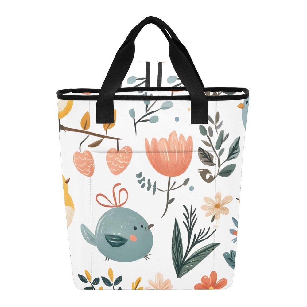 Bokkoy Springtime Menagerie Insulated Cooler Bag with Ice PackLarge Capacity Waterproof Thermal Lunch BagReusable Cooler Bags for Picnic, Travel
