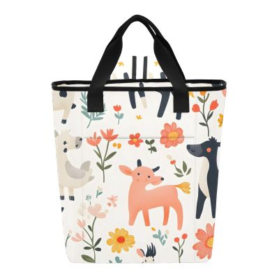 Bokkoy Pastoral Pattern Insulated Cooler Bag with Ice PackLarge Capacity Waterproof Thermal Lunch BagReusable Cooler Bags for Picnic, Travel