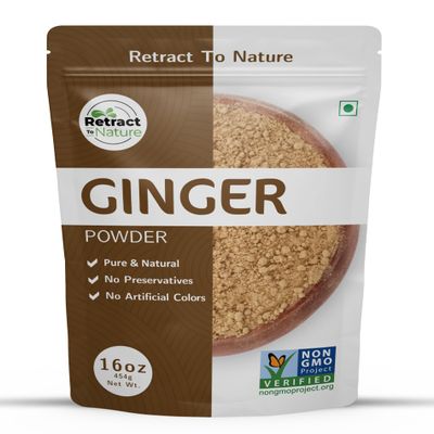 Retract To Nature Ginger Powder-16 oz, 100% Natural, Non GMO Verified, Ginger root Powder, Made from Himalayan Mountain hill