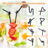 100PCS Disposable Flexible Plastic Drinking Straws,13inch Extra Long Straw Disposable Bendy Party Fancy Straws (Black) view 3