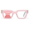 bullabulling Style Reading Glasses for Women Men, Fashion Square Blue Light Blocking Readers L05 (pink-Progressive, 1.75, x) view 1