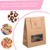 CHILDWEET 10pcs Reusable Snack Bags Cellophane Treat Bags Bulk Kraft Paper Cookie Packaging Window view 2