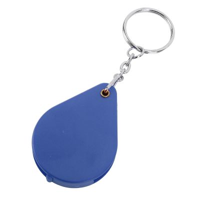 Magnifier Keychain 10X Magnification Foldable Portable Mini Magnifying Glass with Key Ring for Outdoor Reading (blue)
