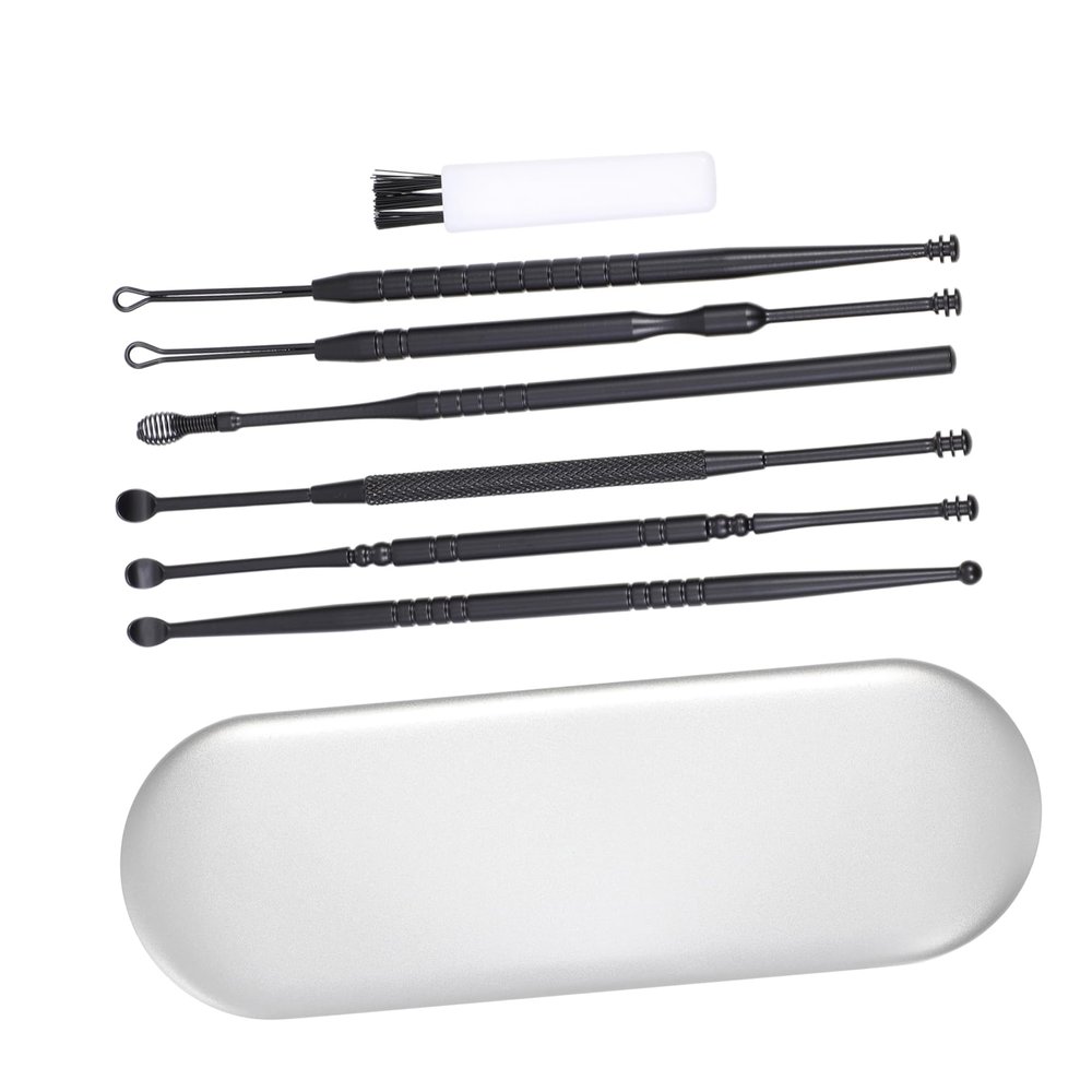 Baluue Stainless Steel Ear Picks Ear Cleaning Kit Earwax Removal Tool Easy to Use for Adults