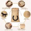 Vincreem 25 Pieces 6 x 10 Inch Western Horse Party Favor Horse Party Bags with Drawstring Reusable Burlap Pattern with Horseshoe, Cowboy Boots, Cowboy Hat Dollar Bags for Cowgirl Birthday Decor view 3