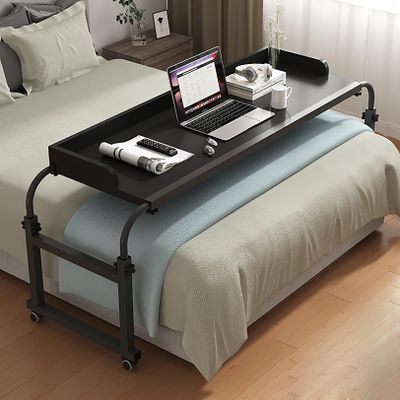 JZMGZ Bedtable,Overbed Table with Wheels,Over The Bed Table with Wheels Over Bed Table with Wheels Adjustable Height Height Adjustable Mobile Table Works as Laptop Cart Computer Table Bed Table