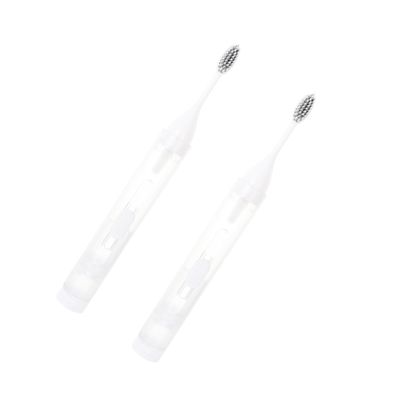PACKOVE 2pcs Portable Folding Toothbrush Set for Travel Compact Bristles for Outdoor Activities and Business Trips White