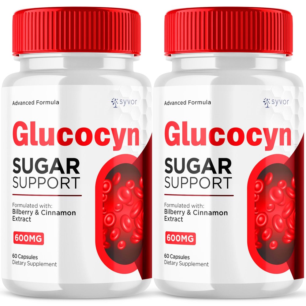 (2 Pack) Glucocyn Capsules, Official Glucocyn Glycogen Supplement Pills with All Natural Ingredients, Advanced Formula Support Pills with Max Strength Premium Vitamins for Women and Men (120 Capsules)